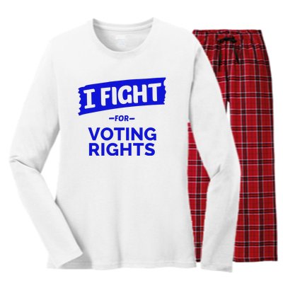 I Fight For Voting Rights Women's Long Sleeve Flannel Pajama Set 