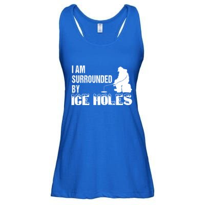 Ice Fishing Funny I Am Surrounded By Ice Holes Gift Great Gift Ladies Essential Flowy Tank
