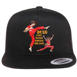 I’M Fifty Five Oh 50 Funny Sally Kick Lady O’Malley Birthday Flat Bill Trucker Hat