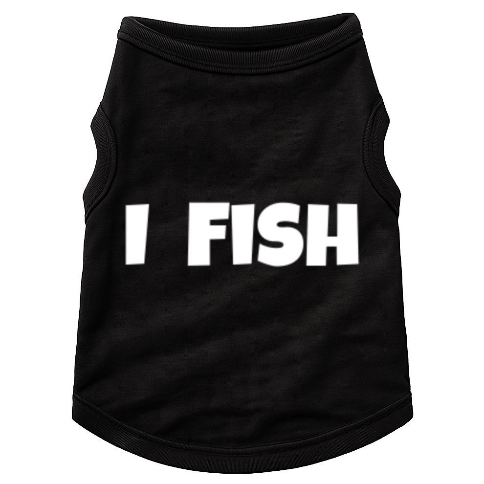 I Fish Fisher Cute Gift Doggie Tank