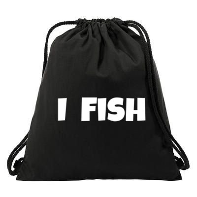 I Fish Fisher Cute Gift Drawstring Bag