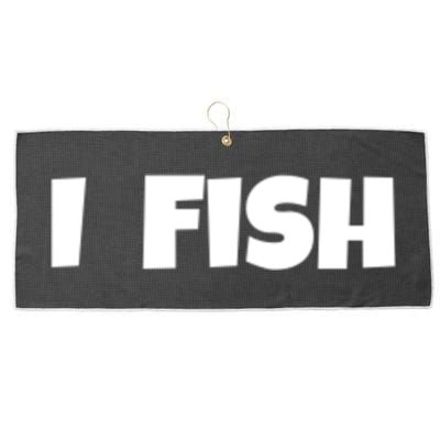 I Fish Fisher Cute Gift Large Microfiber Waffle Golf Towel