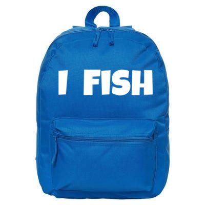 I Fish Fisher Cute Gift 16 in Basic Backpack