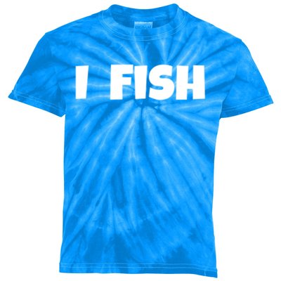 I Fish Fisher Cute Gift Kids Tie-Dye T-Shirt