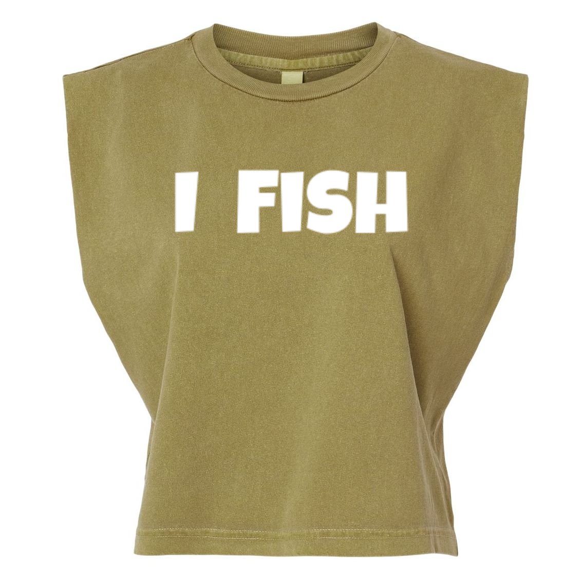 I Fish Fisher Cute Gift Garment-Dyed Women's Muscle Tee