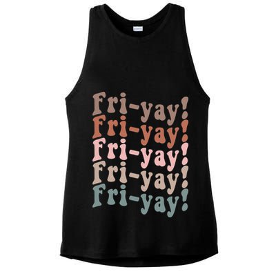 It's Friyay Finally Friday Funny Weekend Vibes Teacher Mom Ladies PosiCharge Tri-Blend Wicking Tank