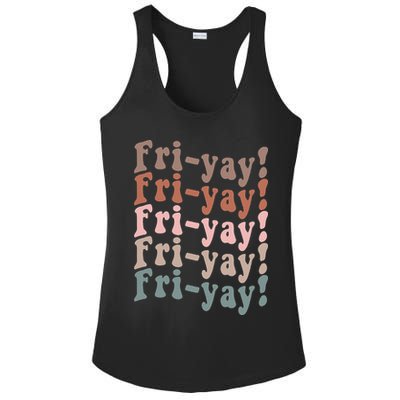 It's Friyay Finally Friday Funny Weekend Vibes Teacher Mom Ladies PosiCharge Competitor Racerback Tank