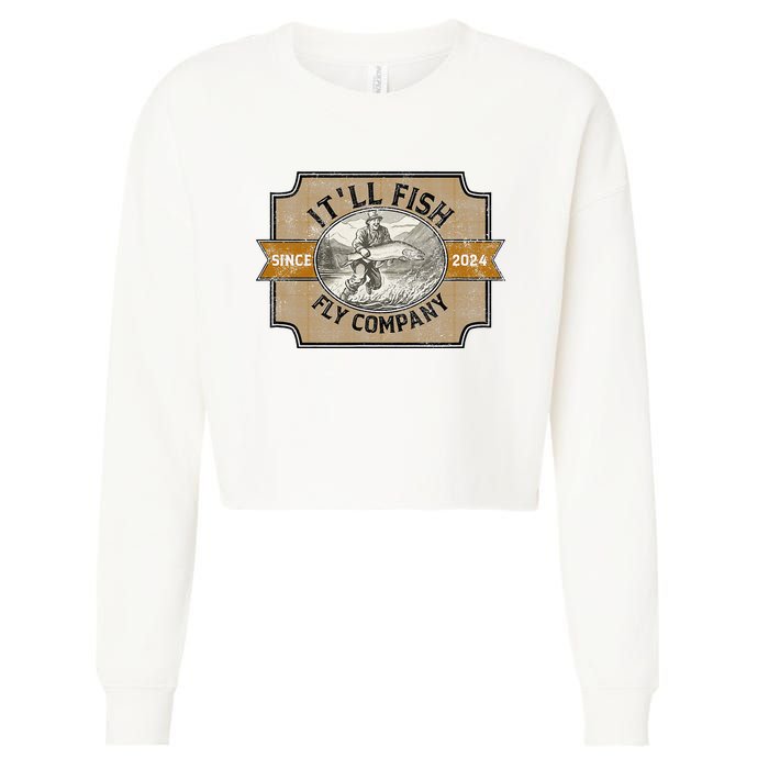 ItLl Fish Fly Company Cropped Pullover Crew