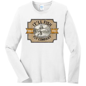 ItLl Fish Fly Company Ladies Long Sleeve Shirt