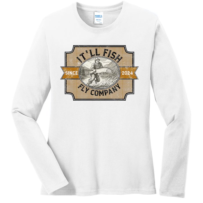 ItLl Fish Fly Company Ladies Long Sleeve Shirt