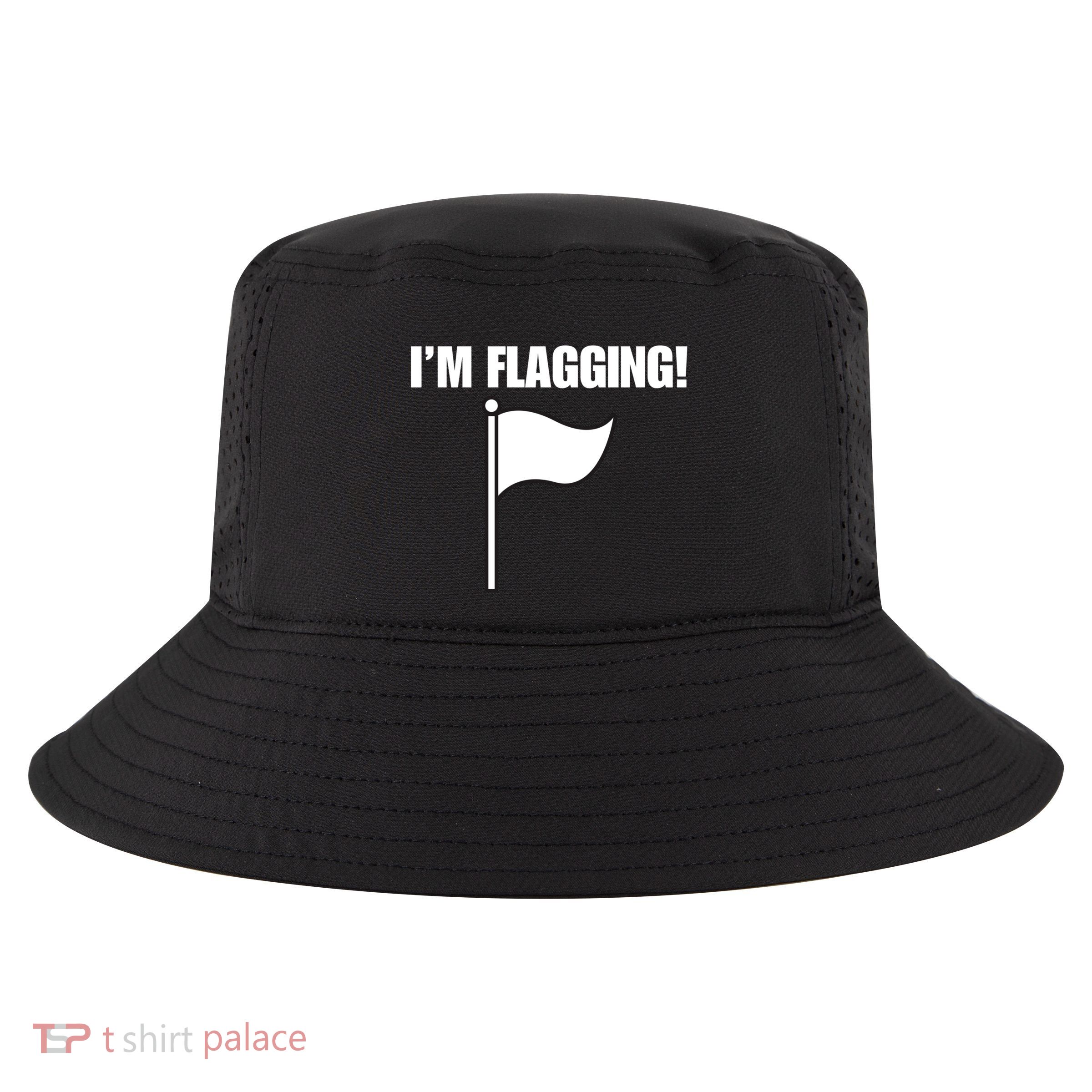 IM Flagging Funny Surrender White Flag Cool Comfort Performance Bucket Hat