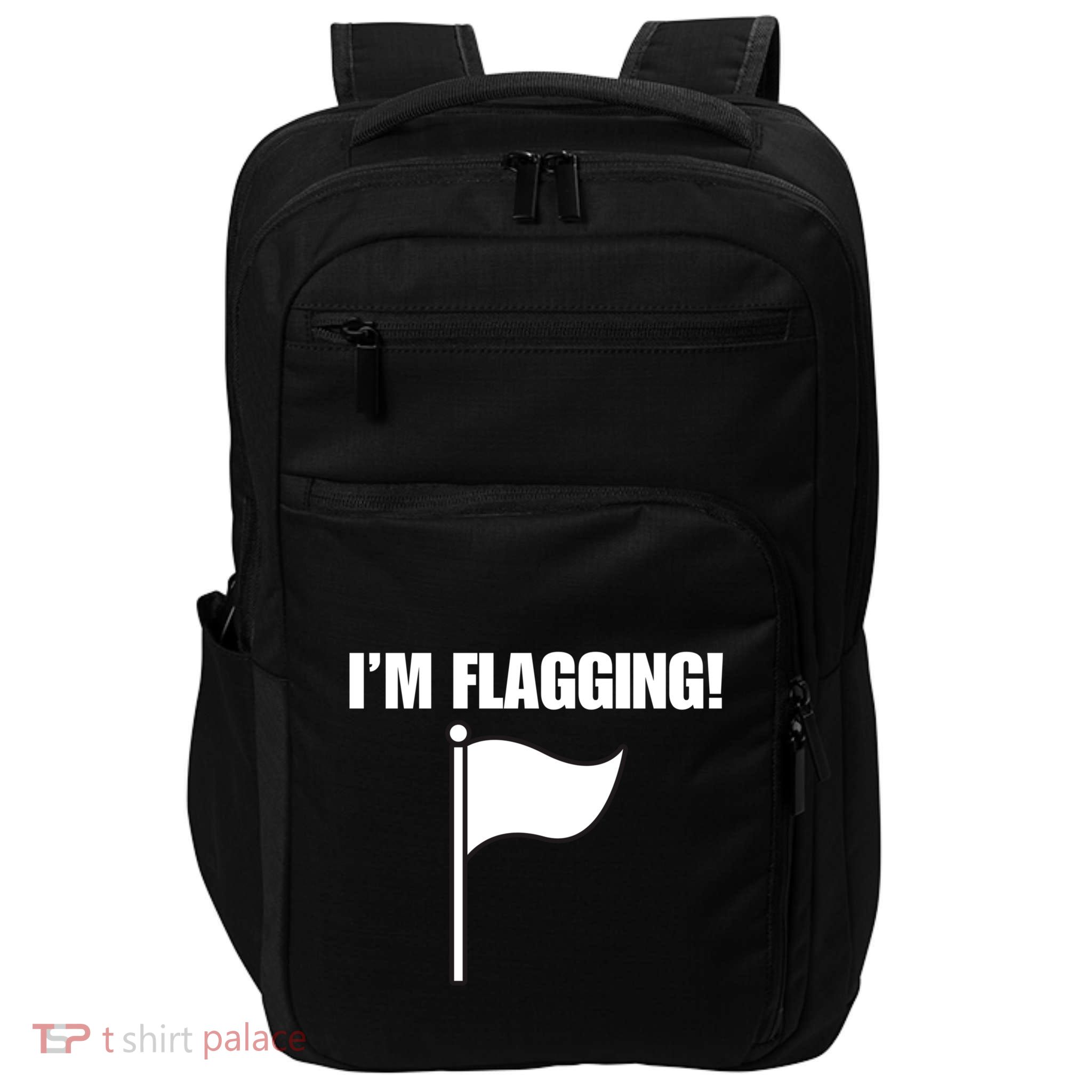 IM Flagging Funny Surrender White Flag Impact Tech Backpack