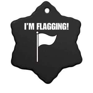 IM Flagging Funny Surrender White Flag Ceramic Star Ornament