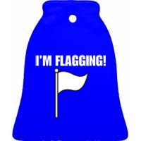 IM Flagging Funny Surrender White Flag Ceramic Bell Ornament