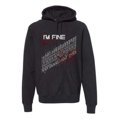 IM Fine Funny Tire Track Premium Hoodie