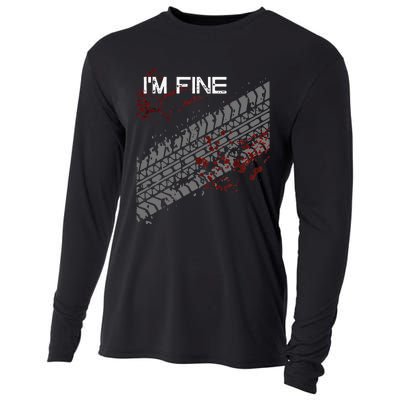 IM Fine Funny Tire Track Cooling Performance Long Sleeve Crew