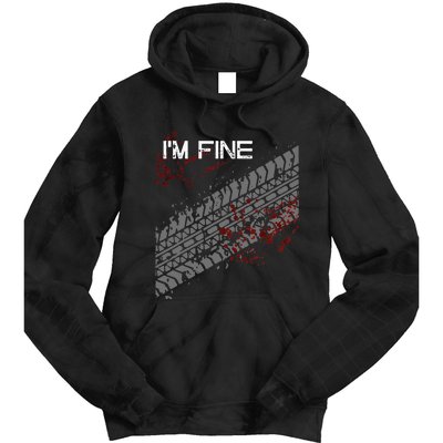 IM Fine Funny Tire Track Tie Dye Hoodie