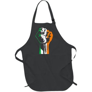 IRISH FLAG FIST RAISED IRELAND SAINT PATRICK'S DAY Full-Length Apron With Pockets