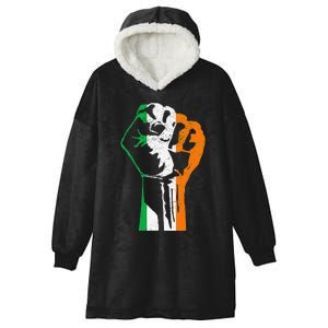 IRISH FLAG FIST RAISED IRELAND SAINT PATRICK'S DAY Hooded Wearable Blanket