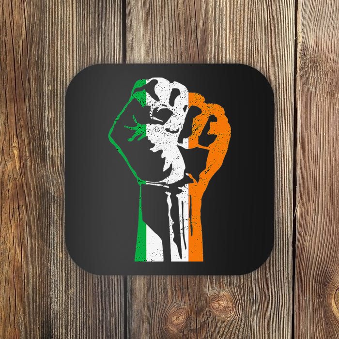 IRISH FLAG FIST RAISED IRELAND SAINT PATRICK'S DAY Coaster