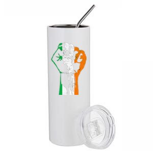 IRISH FLAG FIST RAISED IRELAND SAINT PATRICK'S DAY Stainless Steel Tumbler