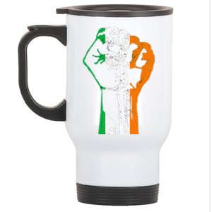 IRISH FLAG FIST RAISED IRELAND SAINT PATRICK'S DAY Stainless Steel Travel Mug