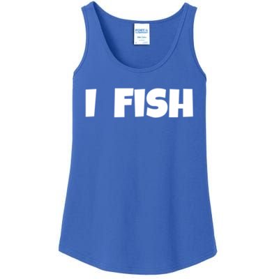 I Fish Fisher Meaningful Gift Ladies Essential Tank