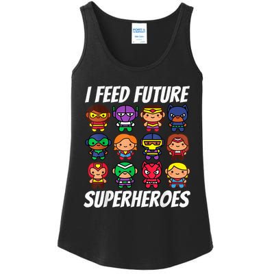 I Feed Future Superheroes School Lunch Lady Squad Ladies Essential Tank