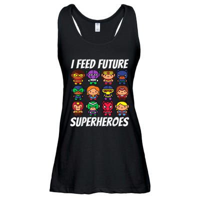 I Feed Future Superheroes School Lunch Lady Squad Ladies Essential Flowy Tank