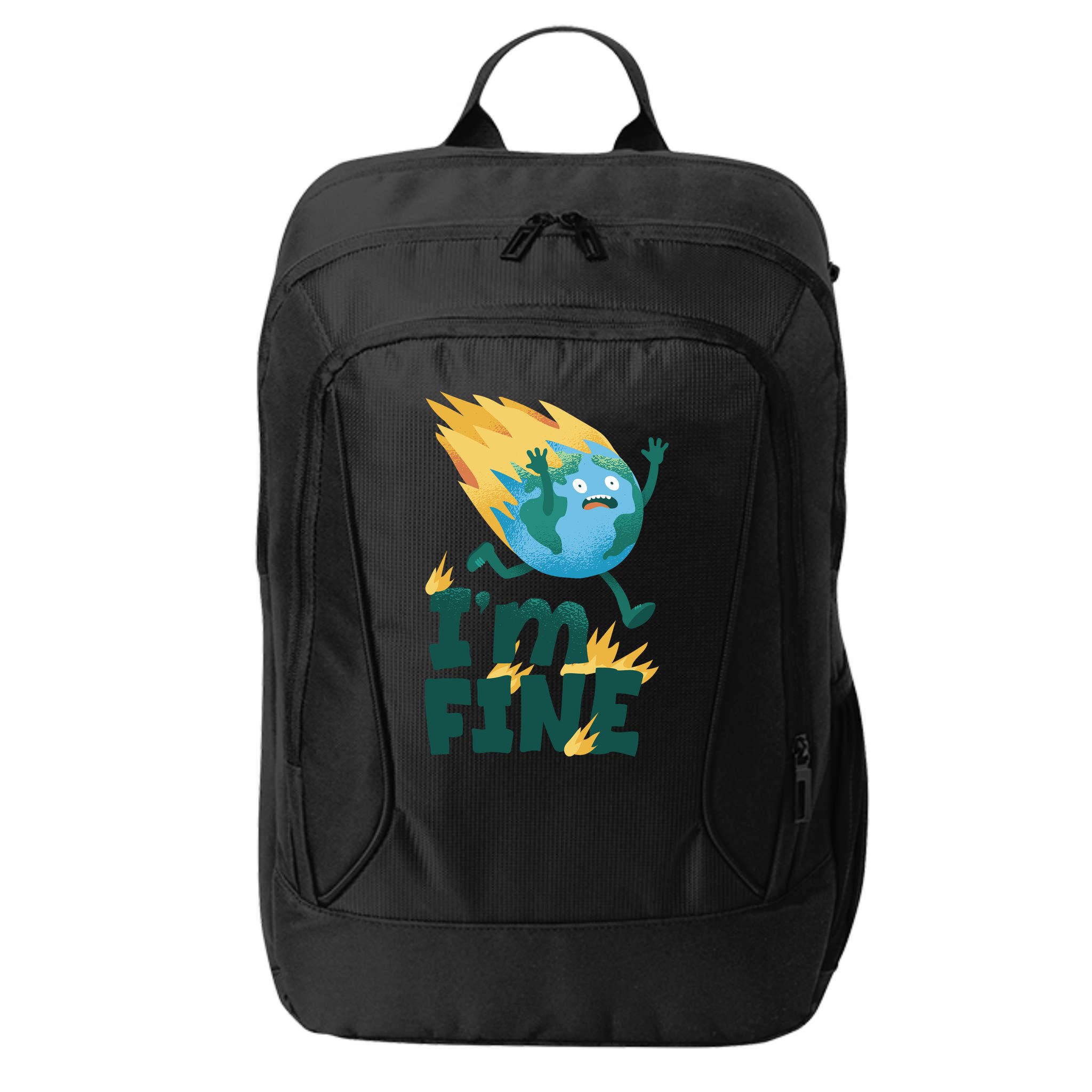I'm Fine Funny Earth Day Climate Change City Backpack
