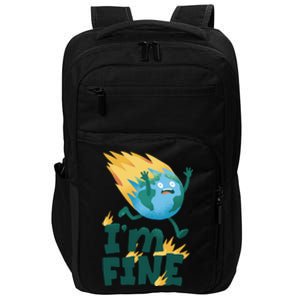 I'm Fine Funny Earth Day Climate Change Impact Tech Backpack