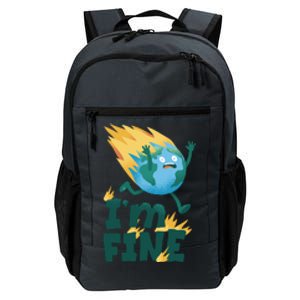 I'm Fine Funny Earth Day Climate Change Daily Commute Backpack