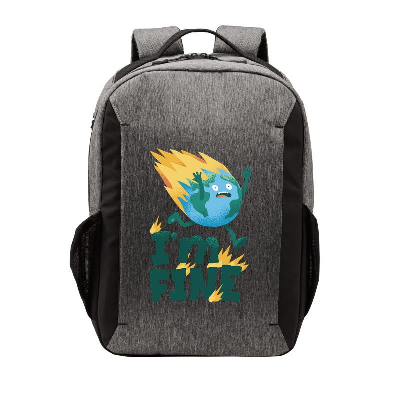I'm Fine Funny Earth Day Climate Change Vector Backpack
