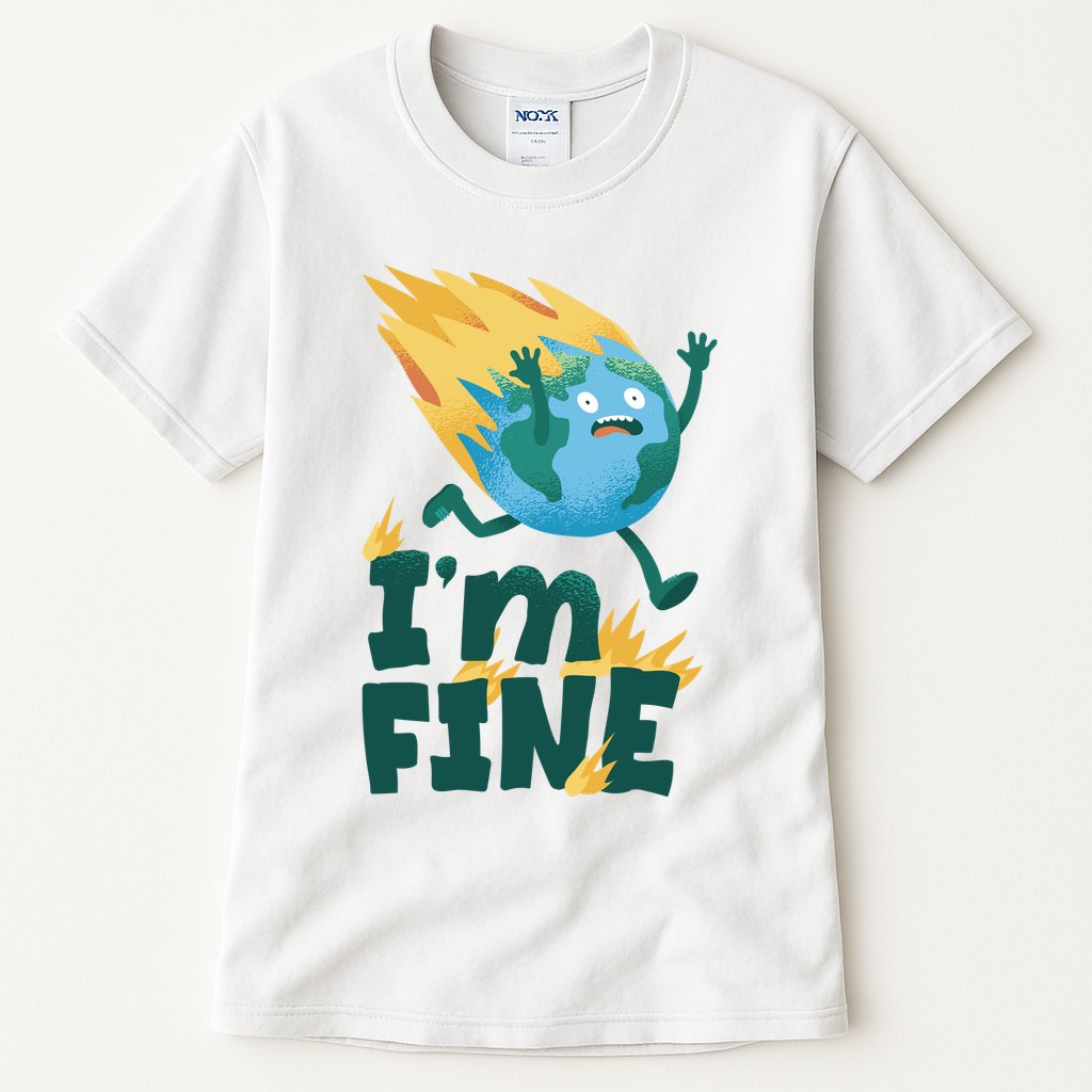 I'm Fine Funny Earth Day Climate Change Tall T-Shirt