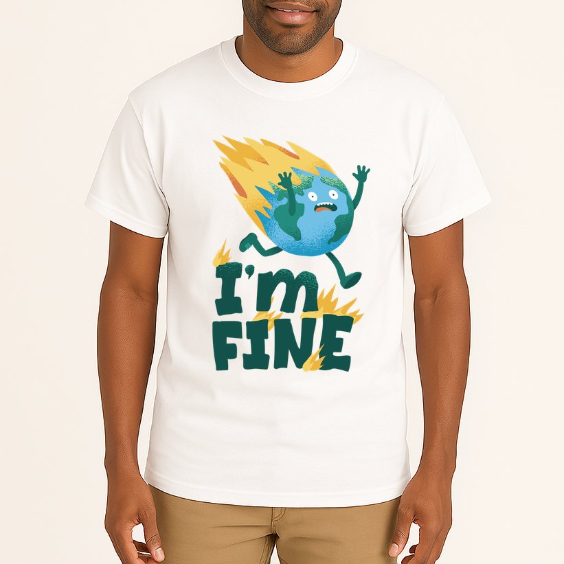 I'm Fine Funny Earth Day Climate Change Tall T-Shirt