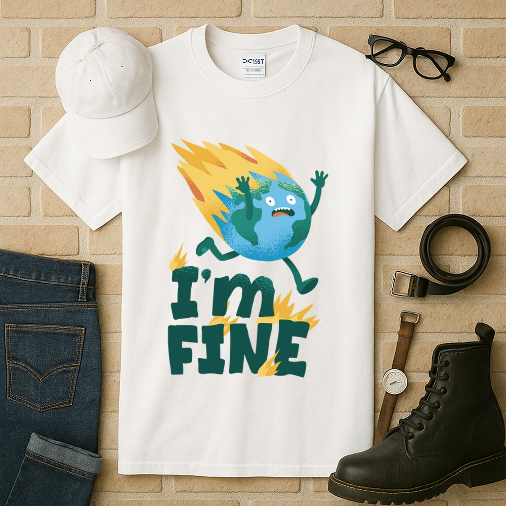 I'm Fine Funny Earth Day Climate Change Tall T-Shirt
