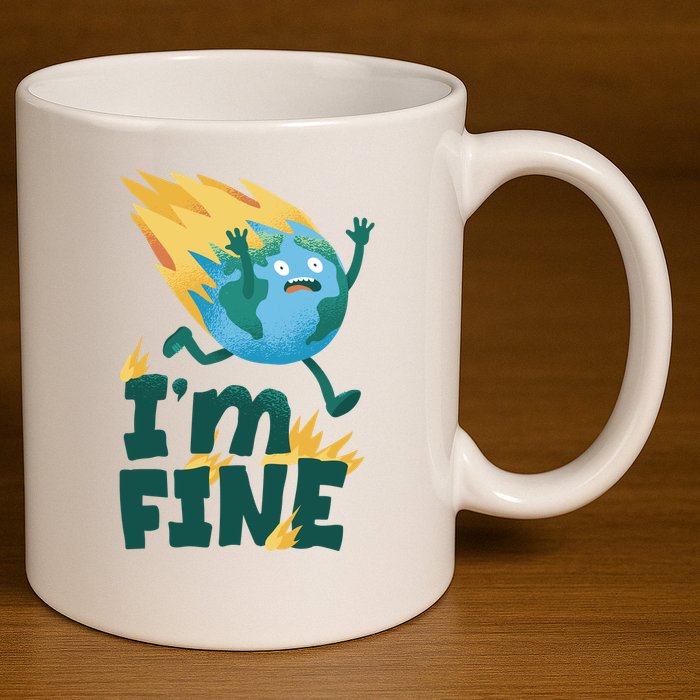 I'm Fine Funny Earth Day Climate Change 11oz C Handle Ceramic Mug