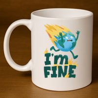 I'm Fine Funny Earth Day Climate Change 11oz C Handle Ceramic Mug
