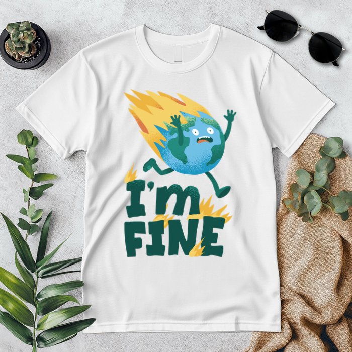 I'm Fine Funny Earth Day Climate Change Premium T-Shirt