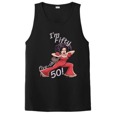 I’M Fifty Fiveoh 50 Funny Sally Kick Lady O’Malley Birthday PosiCharge Competitor Tank