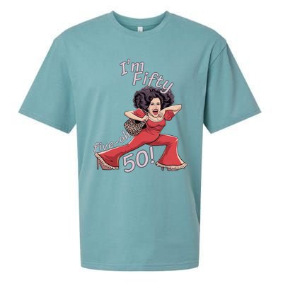 I’M Fifty Fiveoh 50 Funny Sally Kick Lady O’Malley Birthday Sueded Cloud Jersey T-Shirt