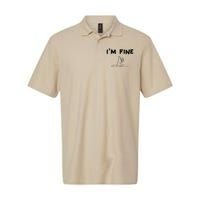 IM Fine Funny Art Hand Sign Under Water IM Ok Funny Meme Softstyle Adult Sport Polo