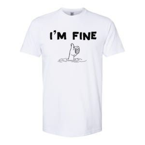 IM Fine Funny Art Hand Sign Under Water IM Ok Funny Meme Softstyle CVC T-Shirt