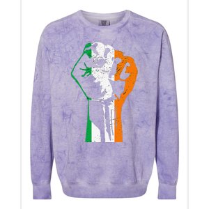 IRISH FLAG FIST RAISED IRELAND SAINT PATRICK'S DAY Colorblast Crewneck Sweatshirt