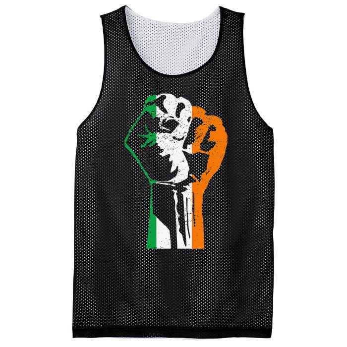 IRISH FLAG FIST RAISED IRELAND SAINT PATRICK'S DAY Mesh Reversible Basketball Jersey Tank