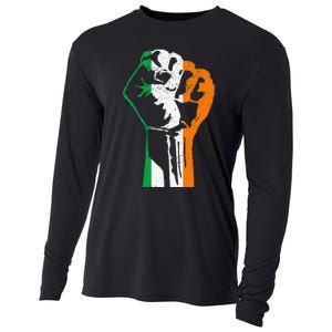 IRISH FLAG FIST RAISED IRELAND SAINT PATRICK'S DAY Cooling Performance Long Sleeve Crew