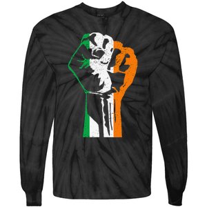 IRISH FLAG FIST RAISED IRELAND SAINT PATRICK'S DAY Tie-Dye Long Sleeve Shirt