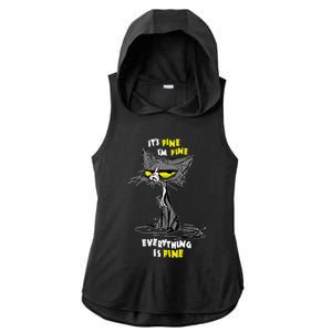 Im Fine Funny Sarcastic Cat Ladies PosiCharge Tri-Blend Wicking Draft Hoodie Tank