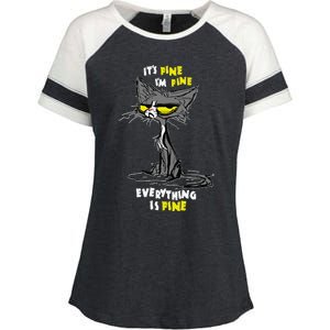 Im Fine Funny Sarcastic Cat Enza Ladies Jersey Colorblock Tee