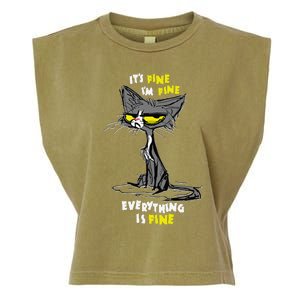 Im Fine Funny Sarcastic Cat Garment-Dyed Women's Muscle Tee